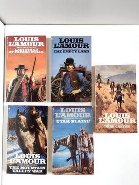 Louis L'Amour Books, Lot of 5 Western Stories of the Old West, American Cowboys